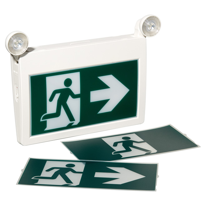 Combo-Emergency sign-green running man-simplyretrofits