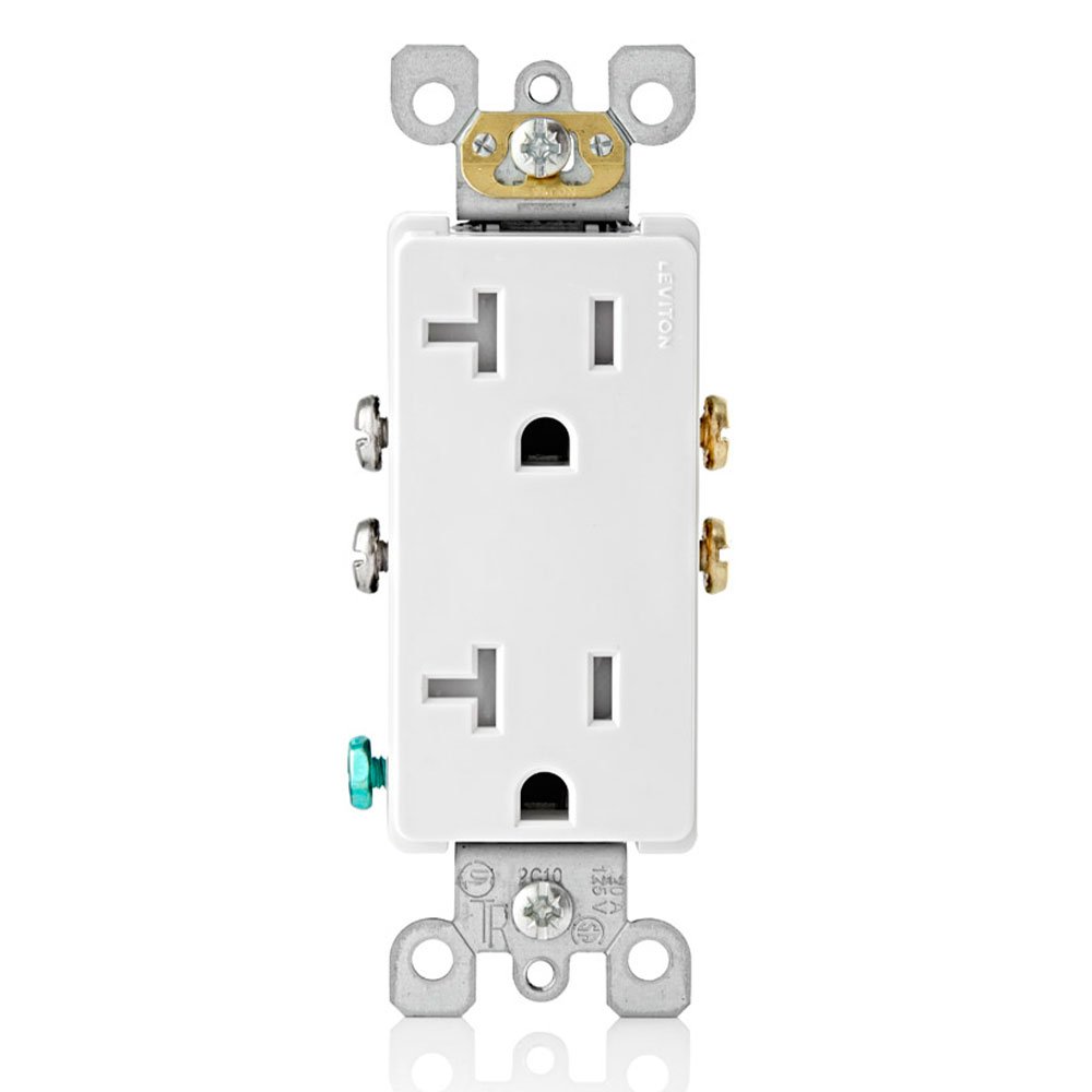 thumbnail interactive-video image 1 of 20 Amp Tamper Resistant Duplex Outlet – White – 10 Pack – Decora Style 1 of 2